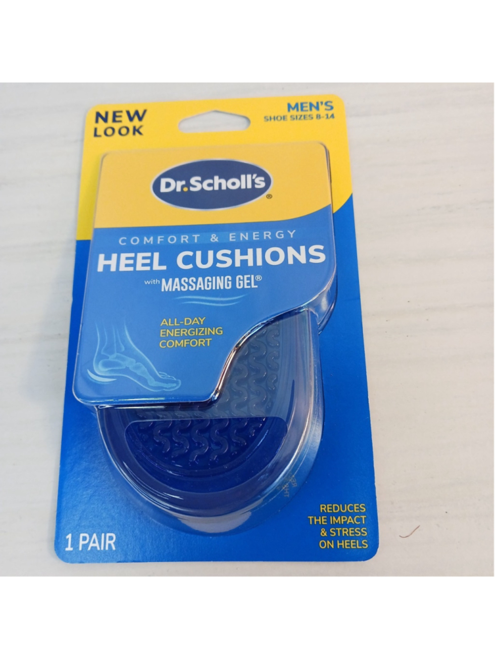 Dr Scholls Comfort Massaging Gel Heel Cushions Mens Size 8-14 1 Pair